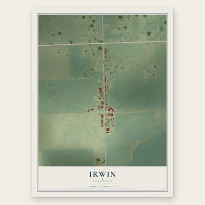 Irwin, Illinois map print, the full design
