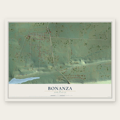 Bonanza, Arkansas map print, the full design