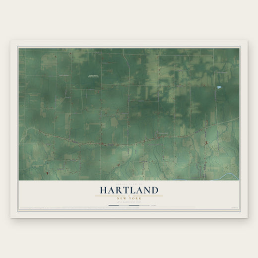 Hartland, New York map print, the full design
