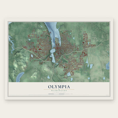 Olympia, Washington map print, the full design
