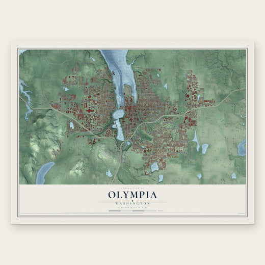 Olympia, Washington map print, the full design