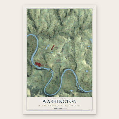 Washington, Wyoming County, Pennsylvania map print, the full design