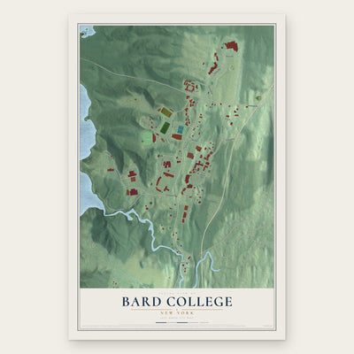Bard College, New York map print, the full design