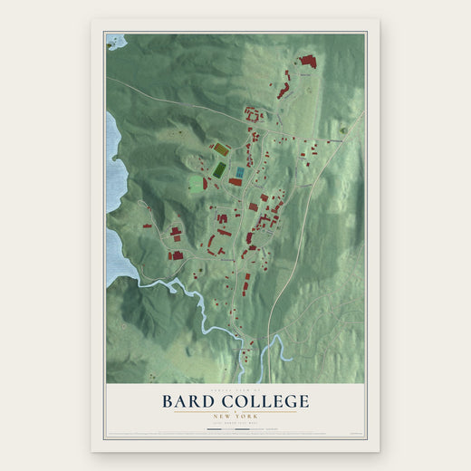Bard College, New York map print, the full design