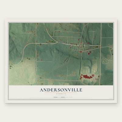 Andersonville, Georgia map print, the full design