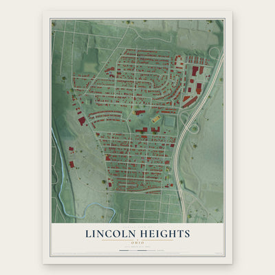 Lincoln Heights, Ohio map print, the full design