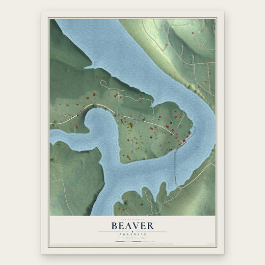 Beaver, Arkansas map print, the full design