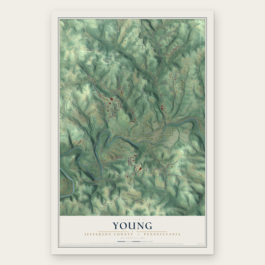 Young, Jefferson County, Pennsylvania map print, the full design