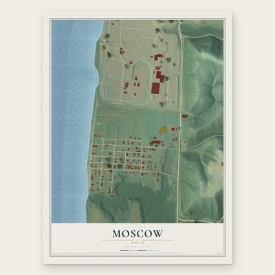 Moscow, Ohio map print, the full design