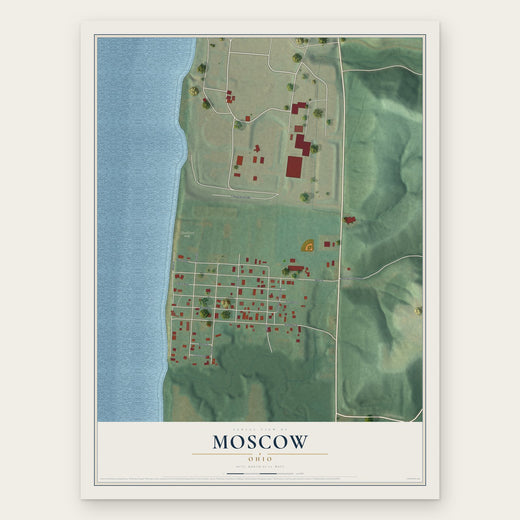 Moscow, Ohio map print, the full design