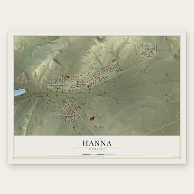 Hanna, Wyoming map print, the full design