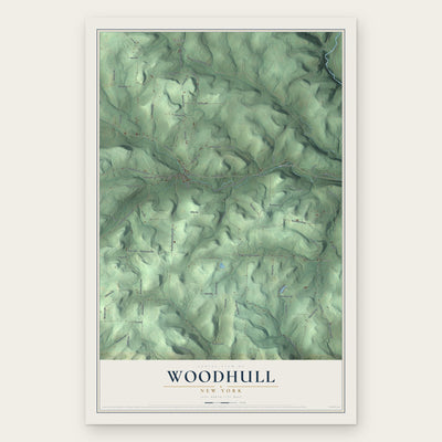 Woodhull, New York map print, the full design