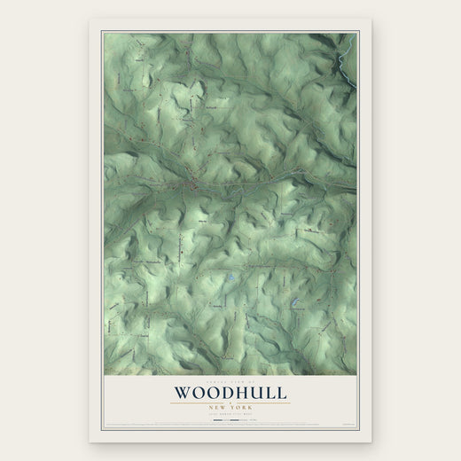 Woodhull, New York map print, the full design