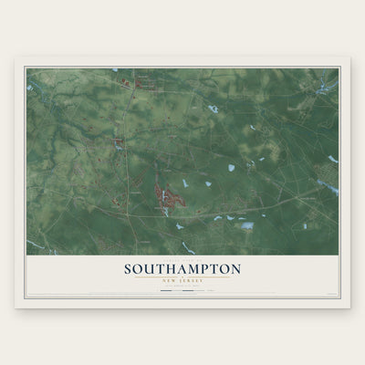 Southampton, New Jersey map print, the full design