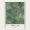 Grove City, Pennsylvania map print, the full design