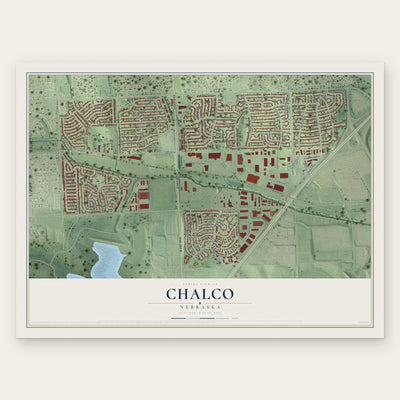 Chalco, Nebraska map print, the full design