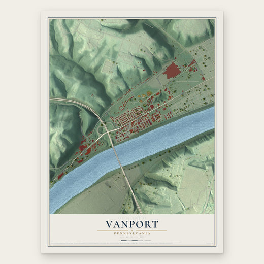 Vanport, Pennsylvania map print, the full design