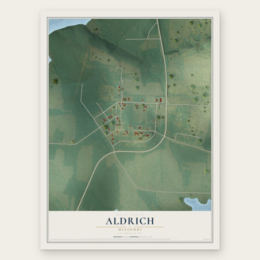 Aldrich, Missouri map print, the full design