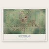 Bottineau, North Dakota map print, the full design