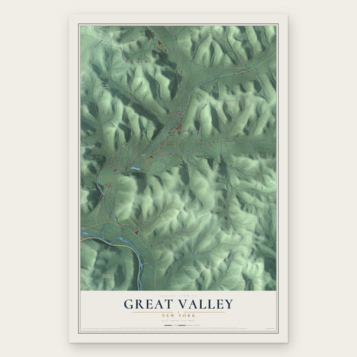 Great Valley, New York map print, the full design