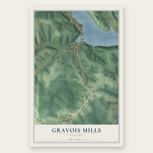 Gravois Mills, Missouri map print, the full design