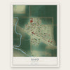 Saco, Montana map print, the full design