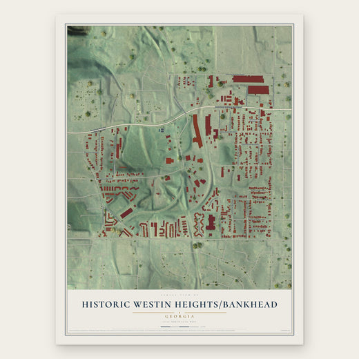 Historic Westin Heights-Bankhead, Georgia map print, the full design