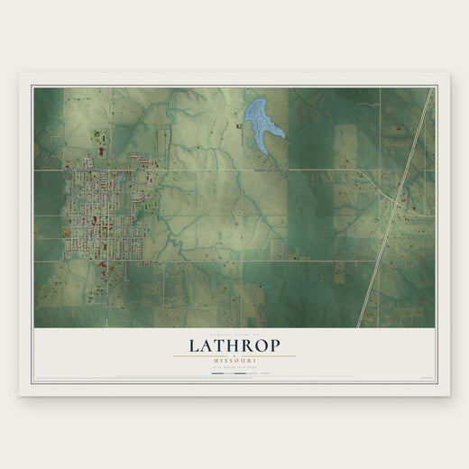 Lathrop, Missouri map print, the full design