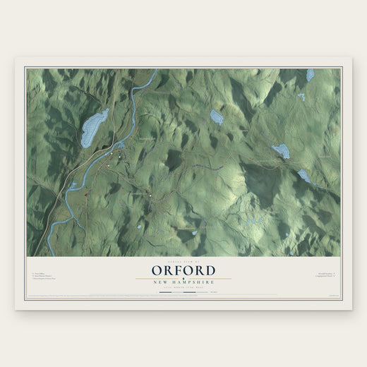 Orford, New Hampshire map print, the full design