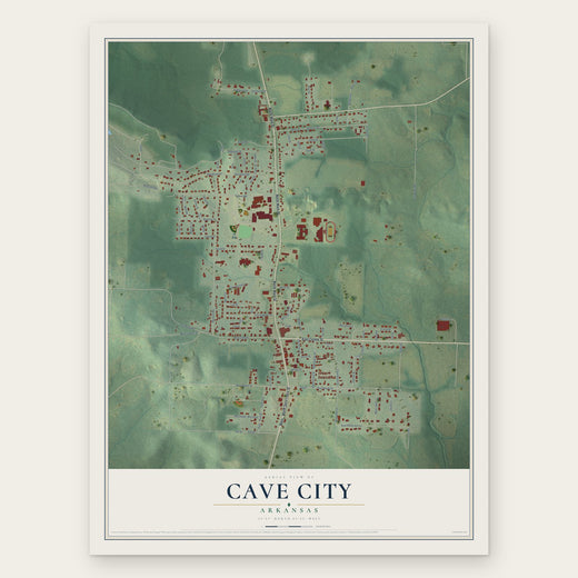 Cave City, Arkansas map print, the full design