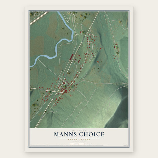Manns Choice, Pennsylvania map print, the full design