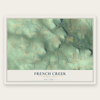 French Creek, Pennsylvania map print, the full design