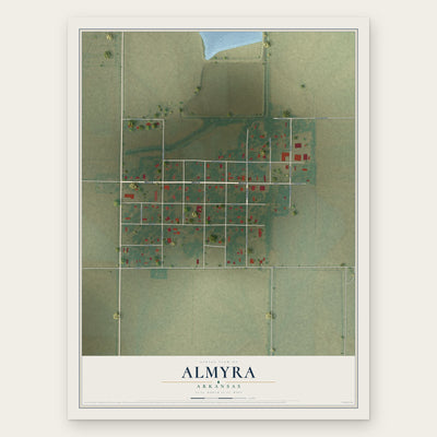 Almyra, Arkansas map print, the full design