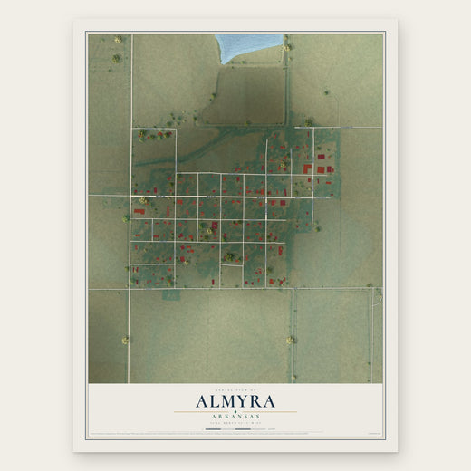 Almyra, Arkansas map print, the full design