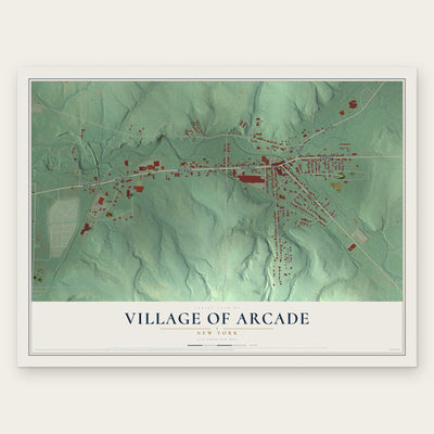 Village of Arcade, New York map print, the full design