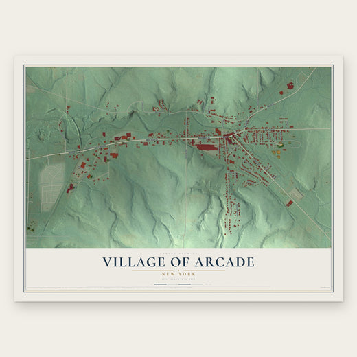 Village of Arcade, New York map print, the full design