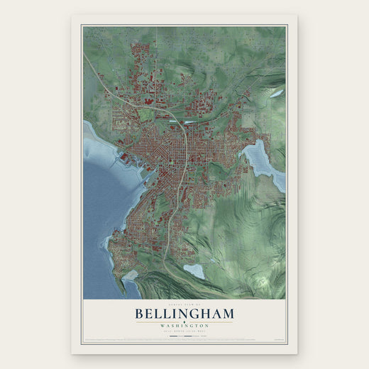 Bellingham, Washington map print, the full design
