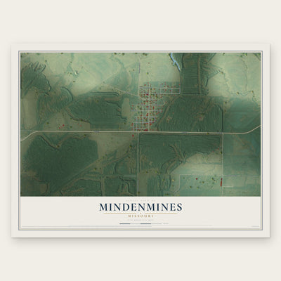 Mindenmines, Missouri map print, the full design