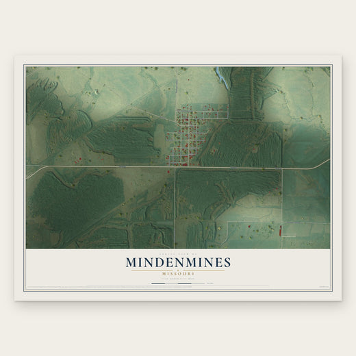 Mindenmines, Missouri map print, the full design