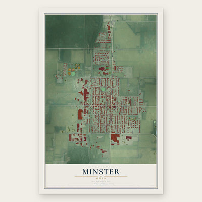 Minster, Ohio map print, the full design