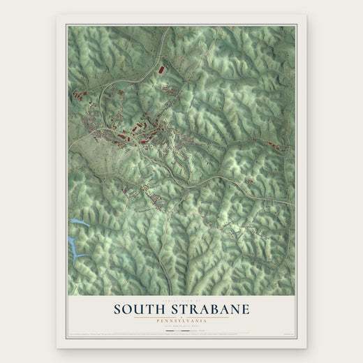 South Strabane, Pennsylvania map print, the full design