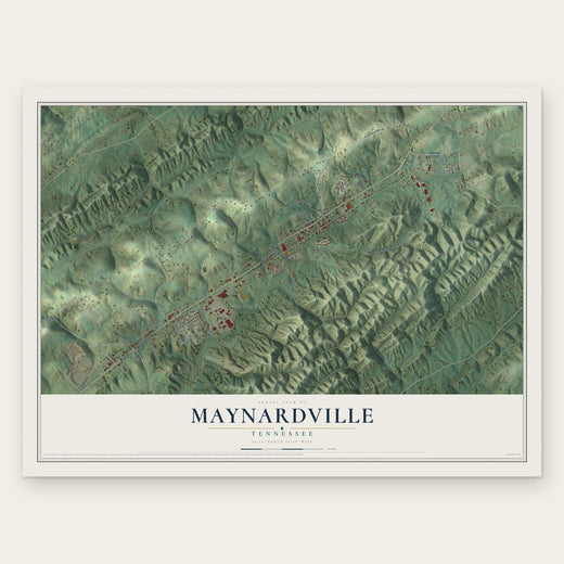 Maynardville, Tennessee map print, the full design