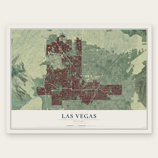 Las Vegas, Nevada map print, the full design