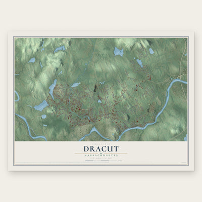 Dracut, Massachusetts map print, the full design