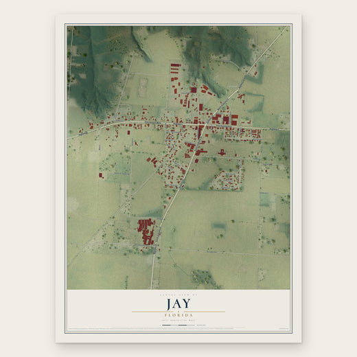 Jay, Florida map print, the full design