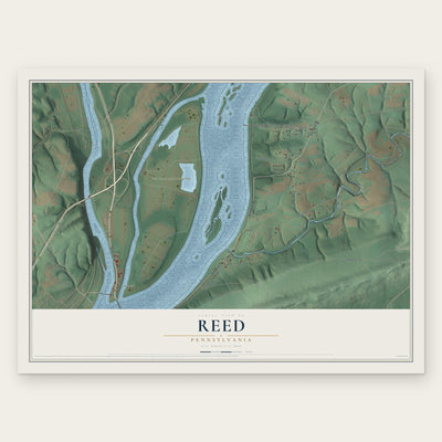 Reed, Pennsylvania map print, the full design