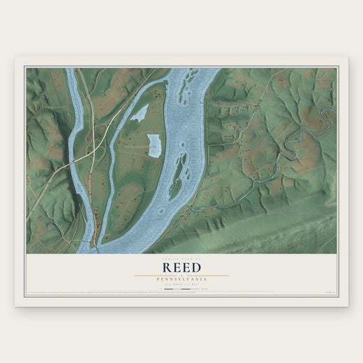 Reed, Pennsylvania map print, the full design