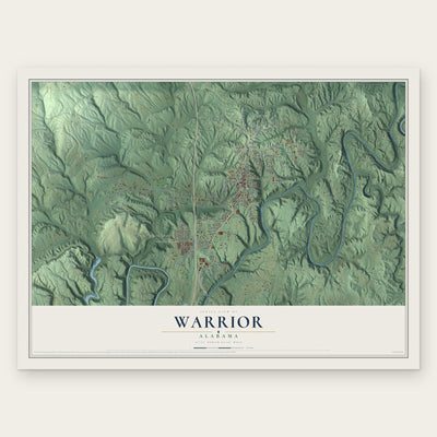 Warrior, Alabama map print, the full design
