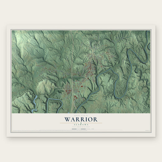 Warrior, Alabama map print, the full design