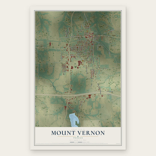 Mount Vernon, Texas map print, the full design